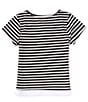 Color:Black/White - Image 2 - Big Girls 7-16 Short-Sleeve Striped Henley Top