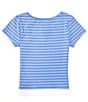Color:Periwinkle Blue - Image 2 - Big Girls 7-16 Short-Sleeve Striped Henley Top