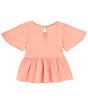 Color:Dusty Coral - Image 2 - Big Girls 7-16 Short Sleeve Wide Hem Tunic Top