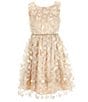 Color:Ivory/Gold - Image 1 - Big Girls 7-16 Sleeveless Butterfly-Applique Fit & Flare Dress