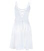 Color:White - Image 2 - Big Girls 7-16 Sleeveless Embellished-Waist Fit-And-Flare Dress