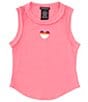 Color:Fuchsia - Image 1 - Big Girls 7-16 Sleeveless Embroidered-Heart Tank Top