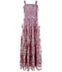 Color:Dusty Rose - Image 1 - Big Girls 7-16 Sleeveless Embroidered Long Dress