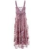 Color:Dusty Rose - Image 2 - Big Girls 7-16 Sleeveless Embroidered Long Dress