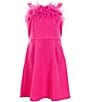 Color:Pink - Image 1 - Big Girls 7-16 Sleeveless Faux-Feather-Accented Shift Dress