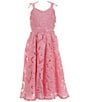 Color:Light Pink - Image 1 - Big Girls 7-16 Sleeveless Floral Organza Fit & Flare Dress