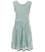 Color:Seafoam - Image 1 - Big Girls 7-16 Sleeveless Lace-Patterned Fit & Flare Dress