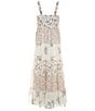Xtraordinary Big Girls 7-16 Sleeveless Mixed-Media-Floral-Print Long Dress, Color:Ivory/Coral - Image 2