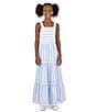 Xtraordinary Big Girls 7-16 Sleeveless Mixed-Striped Long Dress, Color:Blue/White - Image 3