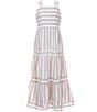 Xtraordinary Big Girls 7-16 Sleeveless Mixed-Striped Long Dress, Color:Tan/White - Image 1