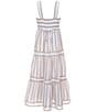 Xtraordinary Big Girls 7-16 Sleeveless Mixed-Striped Long Dress, Color:Tan/White - Image 2