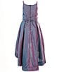 Color:Purple/Blue - Image 2 - Big Girls 7-16 Sleeveless Ombre Shimmer High-Low-Hem Ballgown
