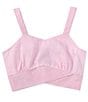 Color:White/Pink - Image 1 - Big Girls 7-16 Sleeveless Tie-Back Cropped Tank Top