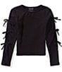 Xtraordinary Big Girls Bow Long Sleeve Top - Image 1