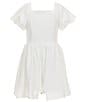 Xtraordinary Big Girls Square Neck Short Bubble Sleeve Walk-Through Romper - Image 1