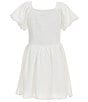 Xtraordinary Big Girls Square Neck Short Bubble Sleeve Walk-Through Romper - Image 2