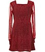 Xtraordinary Big Girls Mesh Sleeve Metallic Knit Dress - Image 1