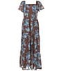 Xtraordinary Big Girls Short Sleeve Floral Print Maxi Dress - Image 1
