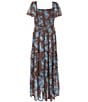 Xtraordinary Big Girls Short Sleeve Floral Print Maxi Dress - Image 2