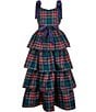 Xtraordinary Big Girls Sleeveless Plaid Ruffle-Tier Dress - Image 1