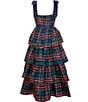 Xtraordinary Big Girls Sleeveless Plaid Ruffle-Tier Dress - Image 2