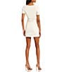 Color:Ivory - Image 3 - Cap Sleeve Surplice V-Neck Cutout Fitted Dress