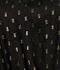 Color:Black/Gold - Image 3 - Foil Dot Print Mock Neck Long Sleeve Fit-And-Flare Dress