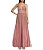 Color:Rose Gold - Image 1 - Glitter V-Neck Ball Gown