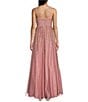 Color:Rose Gold - Image 2 - Glitter V-Neck Ball Gown