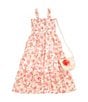 Color:Blush/Coral - Image 3 - Little Girls 4-6X Sleeveless Floral Print Long Dress