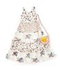 Color:Ivory/Coral - Image 3 - Little Girls 4-6X Sleeveless Mixed-Media-Floral-Printed Long Dress