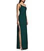 Color:Evergreen - Image 3 - One Shoulder Fringe Side Slit Long Dress