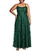 Color:Hunter - Image 1 - Plus Scoop Neck Lace Up Back Ball Gown