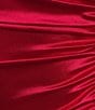 Color:Ruby Red - Image 4 - Satin Cowl Neck Shirred Side Slit Midi Slip Dress