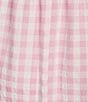 Color:White/Pink - Image 4 - Sleeveless Checkered Tiered Midi Dress