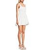 Color:White - Image 3 - Sleeveless Fit and Flare Bubble Hemline Taffeta Dress