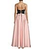 Color:Black/Pink - Image 2 - Sleeveless Satin Fit And Flare With Pockets Dress
