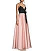 Color:Black/Pink - Image 3 - Sleeveless Satin Fit And Flare With Pockets Dress