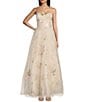 Color:Cream/Rose - Image 1 - Sleeveless Sweetheart Tulle Ball Gown