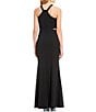 Color:Black - Image 2 - Sleeveless Y-Neck Embellished Infinity Cutout ITY Long Slit Hem Dress