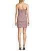 Color:Mauve/Rose - Image 2 - Strapless Glitter Feather Trim Shirred Side Mini Dress