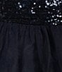 Color:Navy - Image 4 - Strapless Sequin Tiered Tulle High-Low Ball Gown