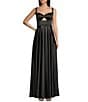 Color:Black - Image 1 - Sweetheart Neck Front Cut-Out Lace-Up Back Long Dress