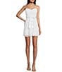 Color:White - Image 1 - Sweetheart Neck Sleeveless Allover Lace Skater With Sash Belt Dress