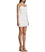 Color:White - Image 3 - Sweetheart Neck Sleeveless Allover Lace Skater With Sash Belt Dress