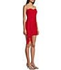 Color:Bright Red - Image 3 - Sweetheart Sleeveless Strapless Caterpillar Dress