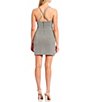 Color:Grey - Image 2 - V-Neck Fitted Glitter Lurex Knit Wrap Dress