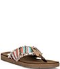 Yellow Box Flappy Stripe Flip Flop Sandals - Image 1