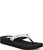 Color:Black - Image 1 - Jesie Rhinestone Thong Flip Flop Sandals