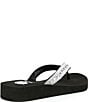 Color:Black - Image 2 - Jesie Rhinestone Thong Flip Flop Sandals